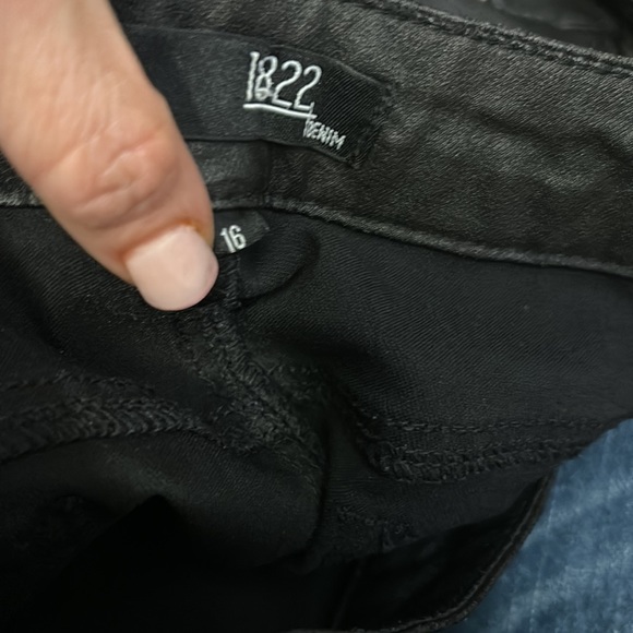 Nordstrom 1822 Denim High Waist Coated Leather Ankle Skinny - Picture 13 of 16